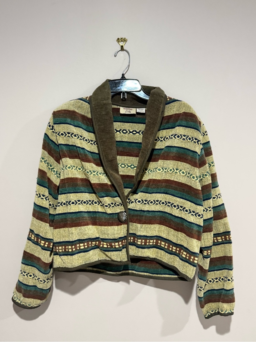 Vintage International Giorgio Fiorlini Blanket Cropped Jacket Sz Large